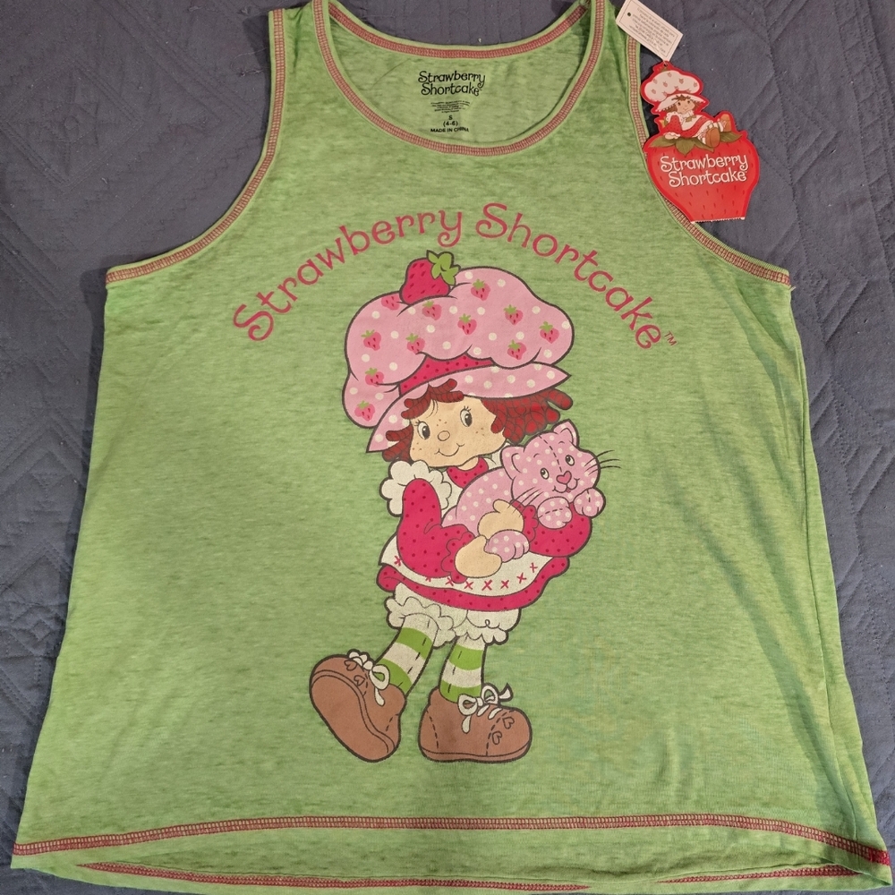 Strawberry Shortcake Pajama Tank Top. Womens